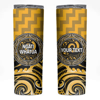 Aotearoa Ngati Whatua Personalised Skinny Tumbler Maori Iwi Poutama Puhoro Tattoo LT14 Yellow - Polynesian Pride
