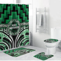 Aotearoa Ngati Maniapoto Bathroom Set Maori Iwi Poutama Puhoro Tattoo LT14 Bathroom Set (4 pcs) Green - Polynesian Pride