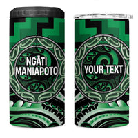 Aotearoa Ngati Maniapoto Personalised 4 in 1 Can Cooler Tumbler Maori Iwi Poutama Puhoro Tattoo LT14 One Size: 16 oz Green - Polynesian Pride