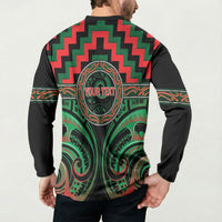 Aotearoa Ngai Tuhoe Personalised Button Sweatshirt Maori Iwi Poutama Puhoro Tattoo LT14 - Polynesian Pride