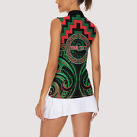 Aotearoa Ngai Tuhoe Personalised Women Sleeveless Polo Shirt Maori Iwi Poutama Puhoro Tattoo LT14 - Polynesian Pride