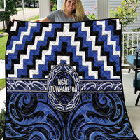 Aotearoa Ngati Tuwharetoa Quilt Maori Iwi Poutama Puhoro Tattoo LT14 Blue - Polynesian Pride