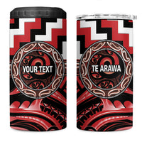 Aotearoa Te Arawa Personalised 4 in 1 Can Cooler Tumbler Maori Iwi Poutama Puhoro Tattoo LT14 One Size: 16 oz Red - Polynesian Pride