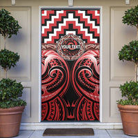 Aotearoa Te Arawa Personalised Door Cover Maori Iwi Poutama Puhoro Tattoo LT14 Red - Polynesian Pride