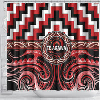 Aotearoa Te Arawa Shower Curtain Maori Iwi Poutama Puhoro Tattoo LT14 - Polynesian Pride