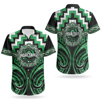 Aotearoa Ngai Tahu Personalised Couples Matching Puletasi and Hawaiian Shirt Maori Iwi Poutama Puhoro Tattoo LT14 - Polynesian Pride