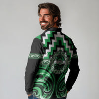 Aotearoa Ngai Tahu Personalised Long Sleeve Polo Shirt Maori Iwi Poutama Puhoro Tattoo LT14 - Polynesian Pride