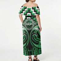 Aotearoa Ngai Tahu Personalised Off Shoulder Maxi Dress Maori Iwi Poutama Puhoro Tattoo LT14 - Polynesian Pride