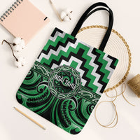 Aotearoa Ngai Tahu Tote Bag Maori Iwi Poutama Puhoro Tattoo LT14 Black Strap One Size Green - Polynesian Pride