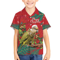 Personalised New Zealand Kakapo Christmas Family Matching Summer Maxi Dress and Hawaiian Shirt Meri Kirihimete Silver Fern Mix Pohutukawa