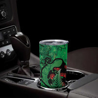 New Zealand Gecko Christmas Tumbler Cup Meri Kirihimete Paua Shell Mix Pohutukawa