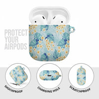 Pastel Cyan Tropical Hawaii AirPods Case Seamless Monstera Plumeria Hawaiian Pattern LT14 - Polynesian Pride