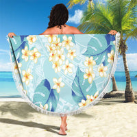 Pastel Cyan Tropical Hawaii Beach Blanket Seamless Monstera Plumeria Hawaiian Pattern LT14 - Polynesian Pride
