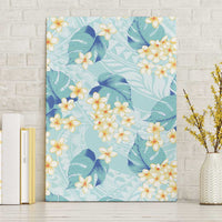 Pastel Cyan Tropical Hawaii Canvas Wall Art Seamless Monstera Plumeria Hawaiian Pattern LT14 Without Frame Pastel Cyan - Polynesian Pride