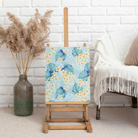 Pastel Cyan Tropical Hawaii Canvas Wall Art Seamless Monstera Plumeria Hawaiian Pattern LT14 - Polynesian Pride