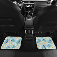 Pastel Cyan Tropical Hawaii Car Mats Seamless Monstera Plumeria Hawaiian Pattern - Polynesian Pride