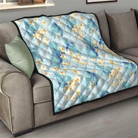 Pastel Cyan Tropical Hawaii Quilt Seamless Monstera Plumeria Hawaiian Pattern - Polynesian Pride