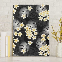 Black Tropical Hawaii Canvas Wall Art Seamless Monstera Plumeria Hawaiian Pattern LT14 Without Frame Black - Polynesian Pride
