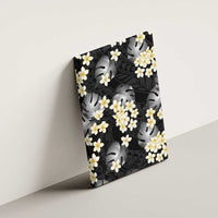 Black Tropical Hawaii Canvas Wall Art Seamless Monstera Plumeria Hawaiian Pattern LT14 - Polynesian Pride