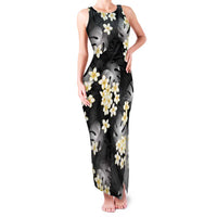 Black Tropical Hawaii Family Matching Tank Maxi Dress and Hawaiian Shirt Seamless Monstera Plumeria Hawaiian Pattern - Polynesian Pride