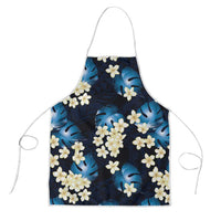 Blue Tropical Hawaii Apron Seamless Monstera Plumeria Hawaiian Pattern LT14 Blue - Polynesian Pride