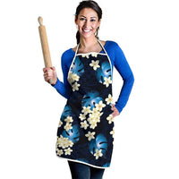 Blue Tropical Hawaii Apron Seamless Monstera Plumeria Hawaiian Pattern LT14 - Polynesian Pride
