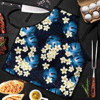 Blue Tropical Hawaii Apron Seamless Monstera Plumeria Hawaiian Pattern LT14 Blue - Polynesian Pride
