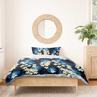 Blue Tropical Hawaii Bedding Set Seamless Monstera Plumeria Hawaiian Pattern - Polynesian Pride
