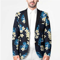 Blue Tropical Hawaii Blazer Seamless Monstera Plumeria Hawaiian Pattern LT14 - Polynesian Pride