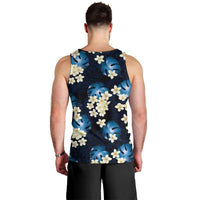 Blue Tropical Hawaii Men Tank Top Seamless Monstera Plumeria Hawaiian Pattern - Polynesian Pride