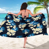 Blue Tropical Hawaii Sarong Seamless Monstera Plumeria Hawaiian Pattern - Polynesian Pride