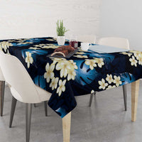 Blue Tropical Hawaii Tablecloth Seamless Monstera Plumeria Hawaiian Pattern LT14 - Polynesian Pride