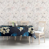 Blue Tropical Hawaii Tablecloth Seamless Monstera Plumeria Hawaiian Pattern LT14 - Polynesian Pride