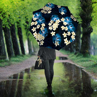 Blue Tropical Hawaii Umbrella Seamless Monstera Plumeria Hawaiian Pattern - Polynesian Pride