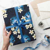 Blue Tropical Hawaii Wrapping Paper Seamless Monstera Plumeria Hawaiian Pattern LT14 - Polynesian Pride
