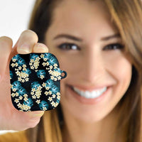 Dark Cyan Tropical Hawaii AirPods Case Seamless Monstera Plumeria Hawaiian Pattern LT14 - Polynesian Pride