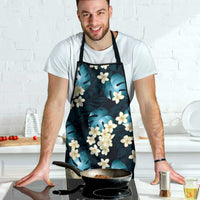 Dark Cyan Tropical Hawaii Apron Seamless Monstera Plumeria Hawaiian Pattern LT14 - Polynesian Pride