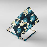 Dark Cyan Tropical Hawaii Canvas Wall Art Seamless Monstera Plumeria Hawaiian Pattern LT14 With Frame Dark Cyan - Polynesian Pride