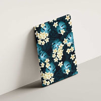 Dark Cyan Tropical Hawaii Canvas Wall Art Seamless Monstera Plumeria Hawaiian Pattern LT14 - Polynesian Pride