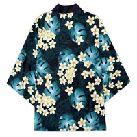 Dark Cyan Tropical Hawaii Kimono Seamless Monstera Plumeria Hawaiian Pattern - Polynesian Pride