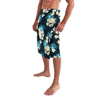 Dark Cyan Tropical Hawaii Lavalava Seamless Monstera Plumeria Hawaiian Pattern - Polynesian Pride