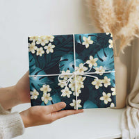 Dark Cyan Tropical Hawaii Wrapping Paper Seamless Monstera Plumeria Hawaiian Pattern LT14 - Polynesian Pride