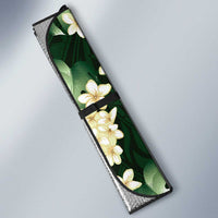 Green Tropical Hawaii Auto Sun Shade Seamless Monstera Plumeria Hawaiian Pattern - Polynesian Pride