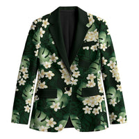 Green Tropical Hawaii Blazer Seamless Monstera Plumeria Hawaiian Pattern LT14 Unisex Green - Polynesian Pride