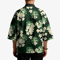 Green Tropical Hawaii Kimono Seamless Monstera Plumeria Hawaiian Pattern LT14 - Polynesian Pride