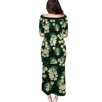 Green Tropical Hawaii Puletasi Seamless Monstera Plumeria Hawaiian Pattern - Polynesian Pride