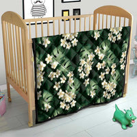 Green Tropical Hawaii Quilt Seamless Monstera Plumeria Hawaiian Pattern - Polynesian Pride