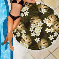 Gold Tropical Hawaii Beach Blanket Seamless Monstera Plumeria Hawaiian Pattern LT14 - Polynesian Pride