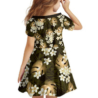 Gold Tropical Hawaii Family Matching Off Shoulder Maxi Dress and Hawaiian Shirt Seamless Monstera Plumeria Hawaiian Pattern - Polynesian Pride