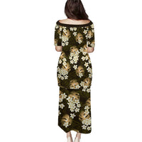 Gold Tropical Hawaii Puletasi Seamless Monstera Plumeria Hawaiian Pattern - Polynesian Pride